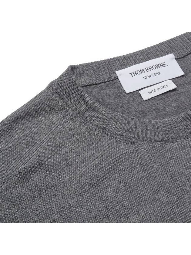 4 Bar Stripe Classic Wool Knit Top Grey - THOM BROWNE - BALAAN 4