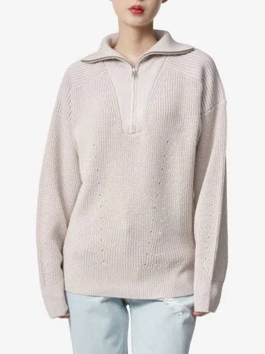 Benny half zip up knit ecru PU0080FAA3L80E23EC - ISABEL MARANT - BALAAN 1