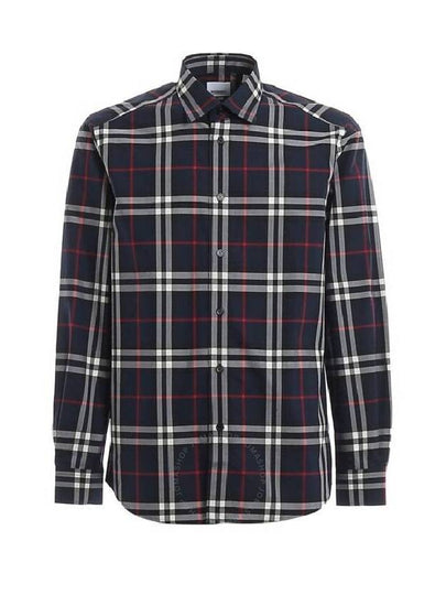 Men's Vintage Check Long Sleeve Shirt Navy - BURBERRY - BALAAN 2