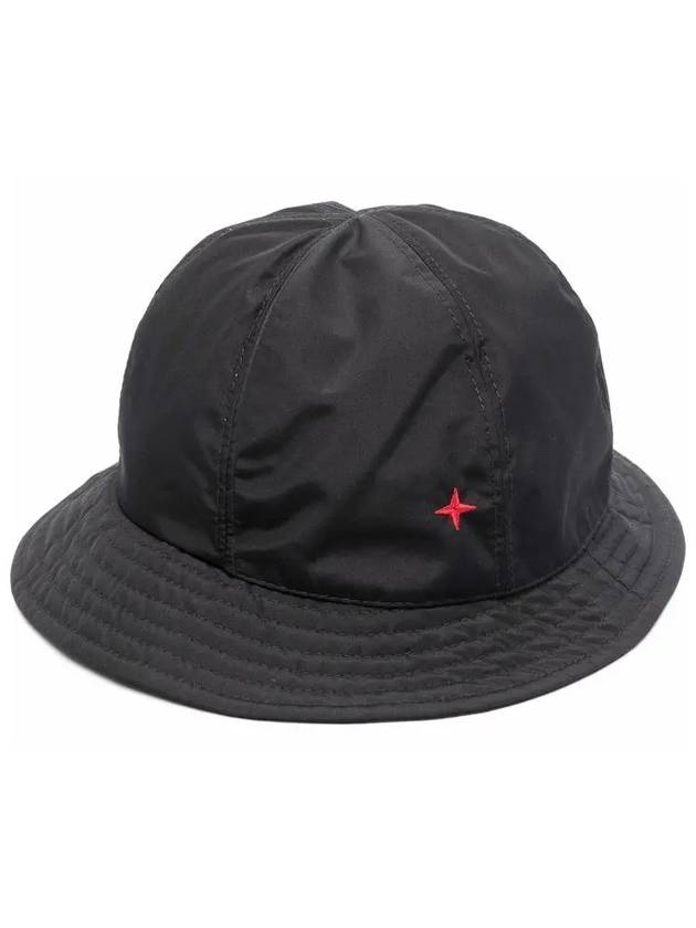 Red Logo Stitch Patch Bucket Hat Black - STONE ISLAND - BALAAN.