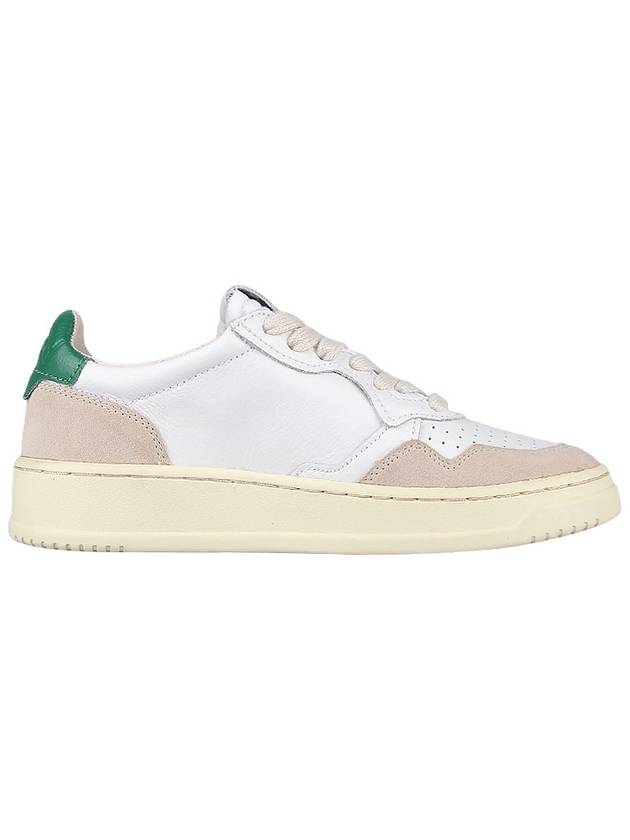 Medalist Suede Green Tab Low Top Sneakers White Beige - AUTRY - BALAAN 5