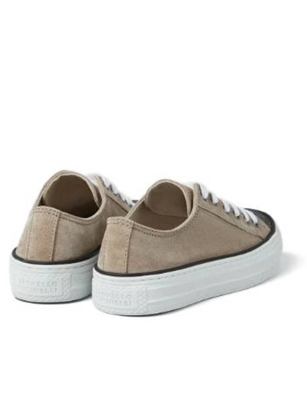 Suede Low Top Sneakers Beige - BRUNELLO CUCINELLI - BALAAN 4