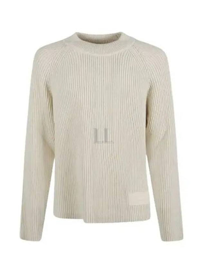 Logo Patch Basic Knit Top Ivory - AMI - BALAAN 2