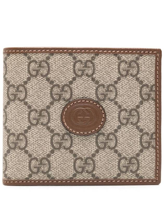 GG Supreme Interlocking Half Wallet Brown - GUCCI - BALAAN 2