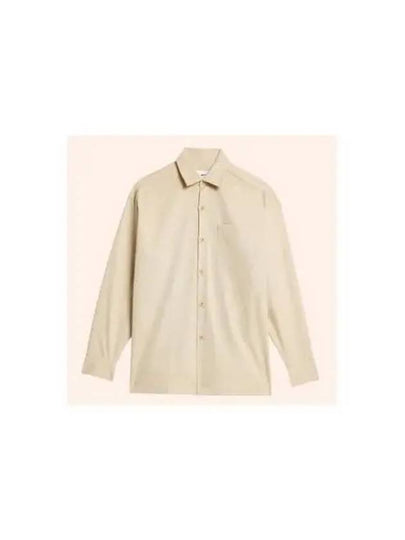 Back Logo Long Sleeve Shirt Beige - AMI - BALAAN 2