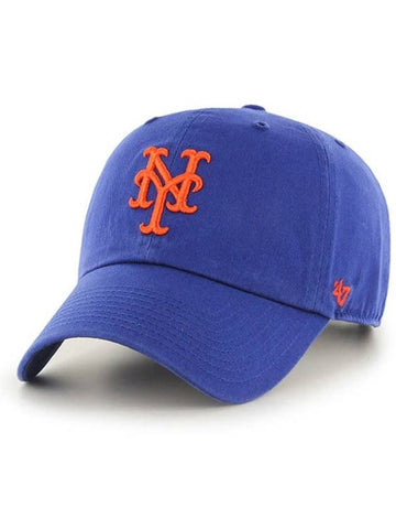 Baseball Cap MLB NY Big Logo New York Mets Premium Line Ball Royal Orange - 47BRAND - BALAAN 1