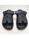 Hermes Chypre H Logo Calfskin Sandals Black - HERMES - BALAAN 2