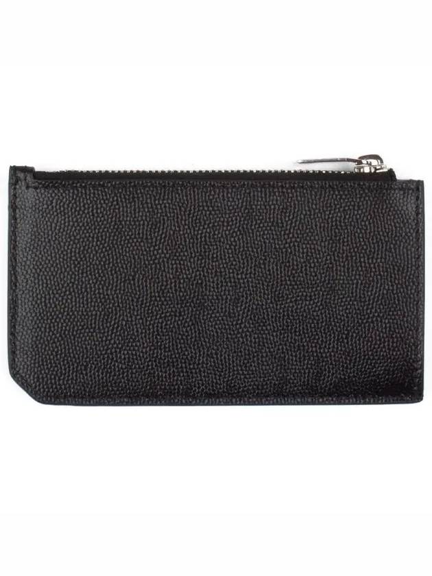 Leather Zipper Classic Fragment Card Wallet Black - SAINT LAURENT - BALAAN 3