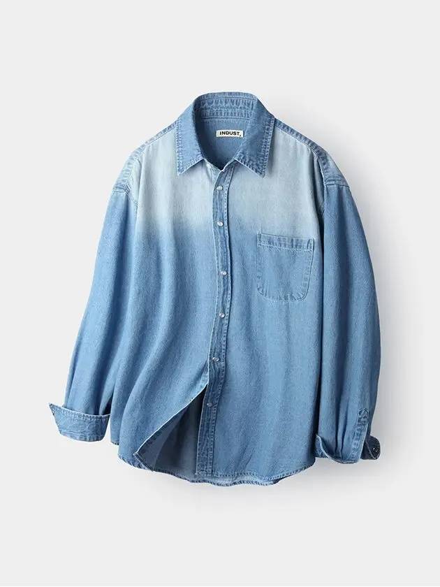 Biowashing Snap Denim Shirt Medium Blue - INDUST - BALAAN 9