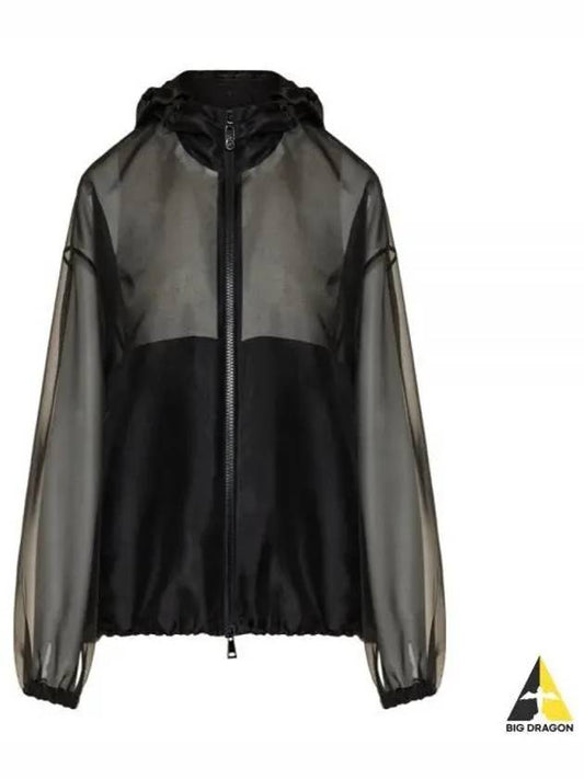 Women s Armonide Organza Hooded Zip Up Black - MONCLER - BALAAN 2