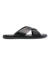 Jair Cross Strap Slider Sandals Black - BALLY - BALAAN.