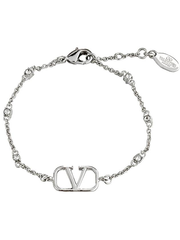 Signature Cable Link Chain Bracelet Silver - VALENTINO - BALAAN 2