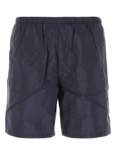 Logo Patch Re-Nylon Swim Shorts Navy - PRADA - BALAAN 1