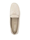 Triangle Logo Suede Driving Shoes Beige - PRADA - BALAAN 2