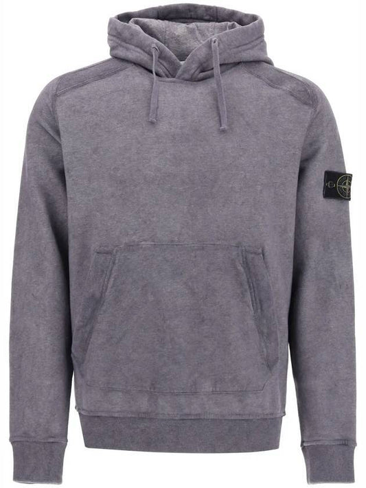 Dust Colour Treatment Hoodie Grey - STONE ISLAND - BALAAN 1