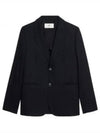 Men's Wool Cotton Herringbone Jacket Black - AMI - BALAAN 2