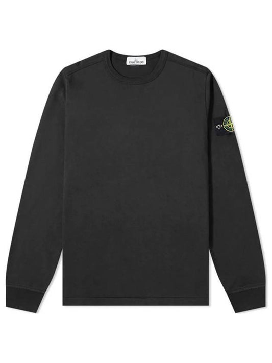 Wappen Patch Crew Neck Sweatshirt Black - STONE ISLAND - BALAAN 1