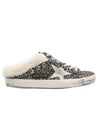 Superstar Sabot Glitter Shearling Interior Low Top Sneakers Silver - GOLDEN GOOSE - BALAAN 1