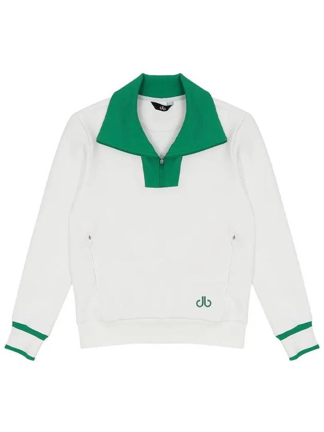 Drew Color Scheme Yokoeri Half Zip Up Sweatshirt DF41LT01O WHITE - DRUH GOLF - BALAAN 1