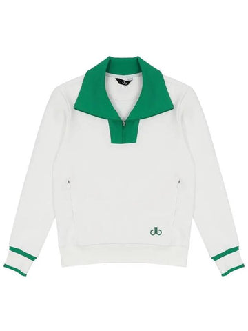 Drew Color Scheme Yokoeri Half Zip Up Sweatshirt DF41LT01O WHITE - DRUH GOLF - BALAAN 1