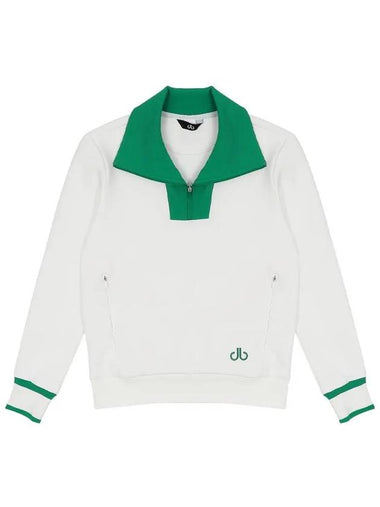 Drew Color Scheme Yokoeri Half Zip Up Sweatshirt DF41LT01O WHITE - DRUH GOLF - BALAAN 1