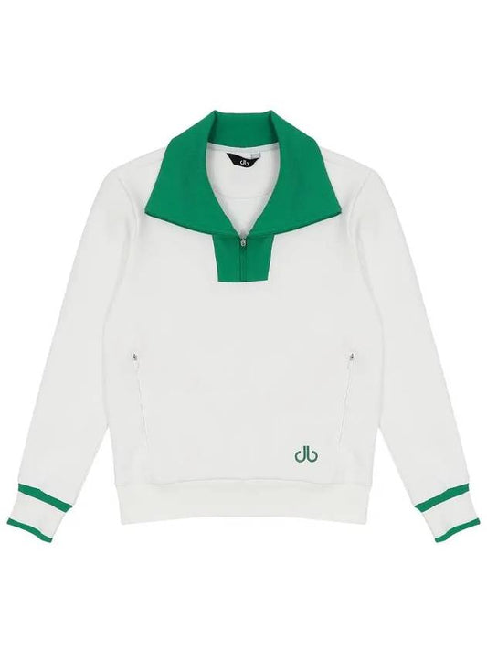 Drew Color Scheme Yokoeri Half Zip Up Sweatshirt DF41LT01O WHITE - DRUH GOLF - BALAAN 1