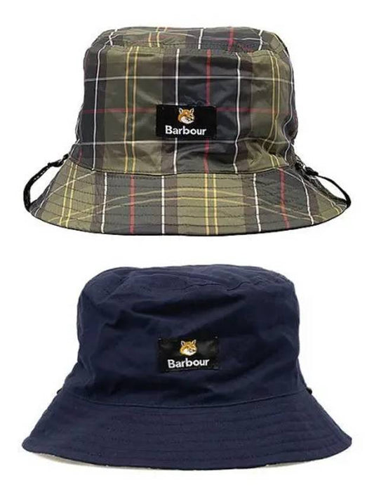 Cotton Reversible Bucket Hat Navy - BARBOUR - BALAAN 2