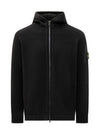 Wool Hooded Jacket Black - STONE ISLAND - BALAAN 4