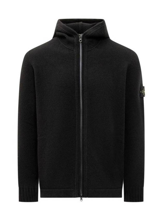 Wool Hooded Jacket Black - STONE ISLAND - BALAAN 4