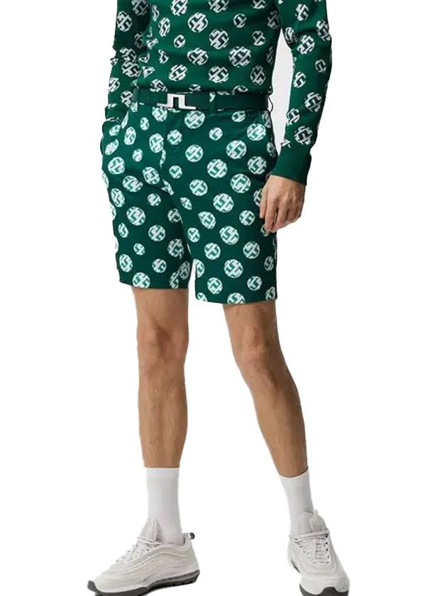 Men's Team Dots Shorts Rain Forest Spear - J.LINDEBERG - BALAAN 1