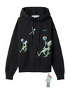 Alien Logo Drawstring Hoodie Black - OFF WHITE - BALAAN 2