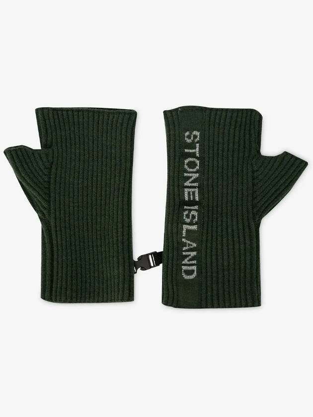 Men's Lettering Logo Gloves Olive - STONE ISLAND - BALAAN 3