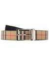 Reversible Vintage Check Leather Belt Archive Beige - BURBERRY - BALAAN 3