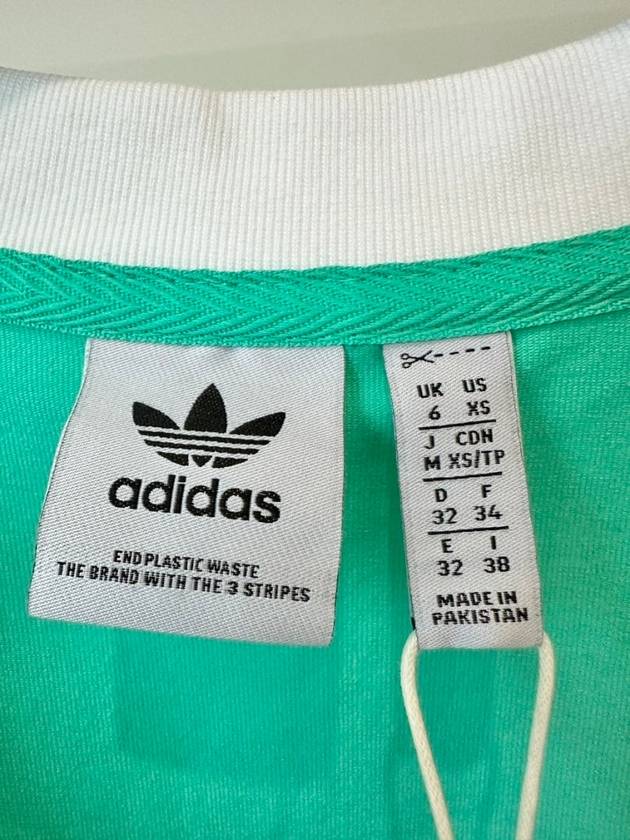 V neck cropped t shirt HG6596 Turquoise WOMENS UK6 JP M - ADIDAS - BALAAN 4