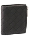 Intrecciato Bifold Calfskin Half Wallet Black - BOTTEGA VENETA - BALAAN 2