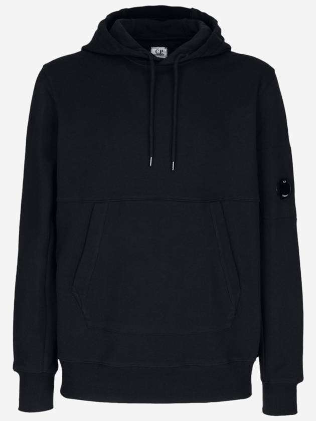 Diagonal Raised Fleece Hoodie Black - CP COMPANY - BALAAN 2