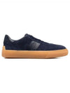 Embossed Logo Suede Low-Top Sneakers Navy - TOD'S - BALAAN 2