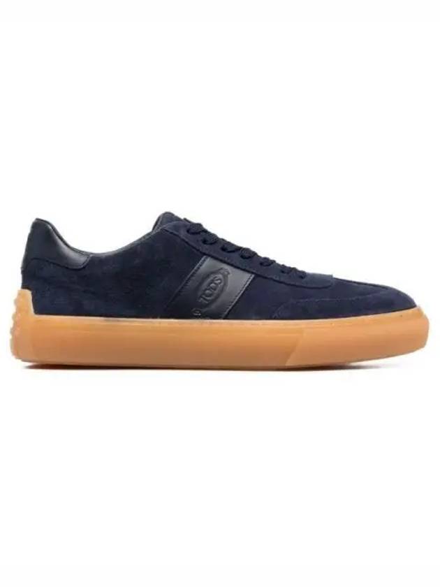 Embossed Logo Suede Low-Top Sneakers Navy - TOD'S - BALAAN 2