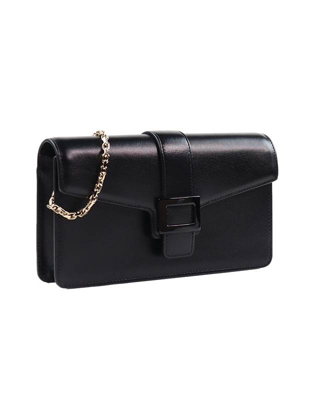 Viv Buckle Leather Cross Bag Black - ROGER VIVIER - BALAAN 4