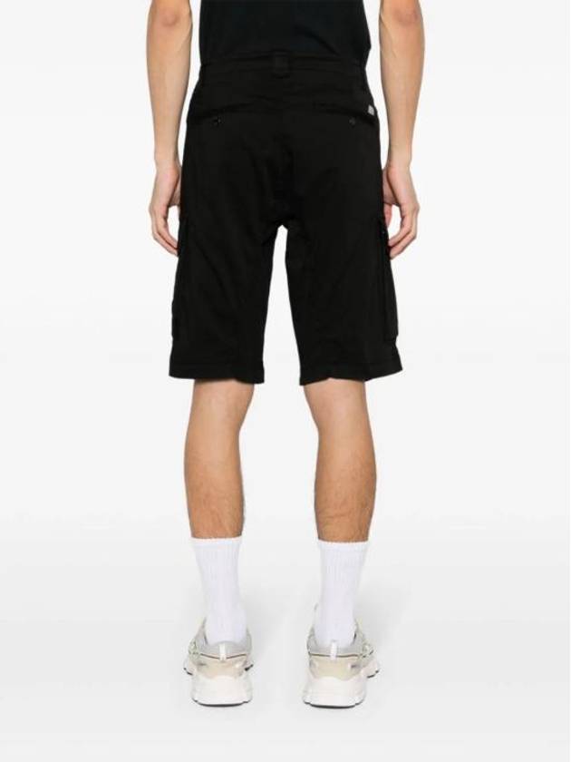 Stretch Satin Cargo Shorts Black - CP COMPANY - BALAAN 5