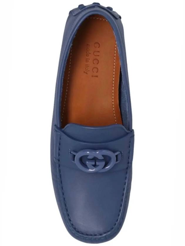 Men's Interlocking G Driving Shoes Blue - GUCCI - BALAAN 5