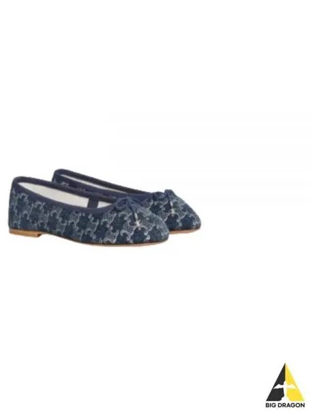 Triomphe Stamped Denim Flat Blue - CELINE - BALAAN 2