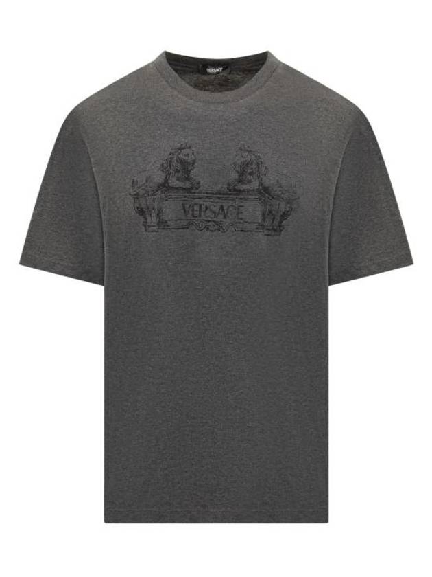 Cartouche Short Sleeve T-Shirt Grey - VERSACE - BALAAN 2