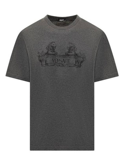 Cartouche Short Sleeve T-Shirt Grey - VERSACE - BALAAN 2