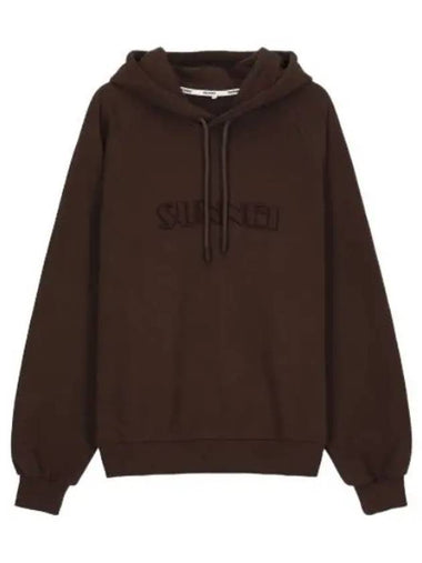 Big logo embroidered hoodie brown - SUNNEI - BALAAN 1