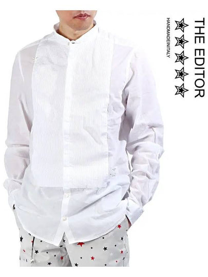 China Collar Tuxedo Long Sleeve Shirt White - THE EDITOR - BALAAN 2