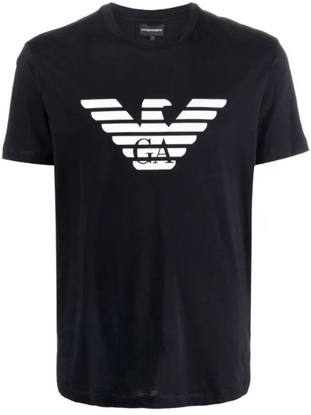 logo print short sleeve t-shirt black - EMPORIO ARMANI - BALAAN 1