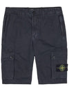 Men's Logo Patch Cargo Bermuda Shorts Steel Grey - STONE ISLAND - BALAAN 9