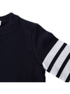 Engineered 4 Bar Stripe Loopback Jersey Knit Crewneck Sweatshirt Navy - THOM BROWNE - BALAAN 5