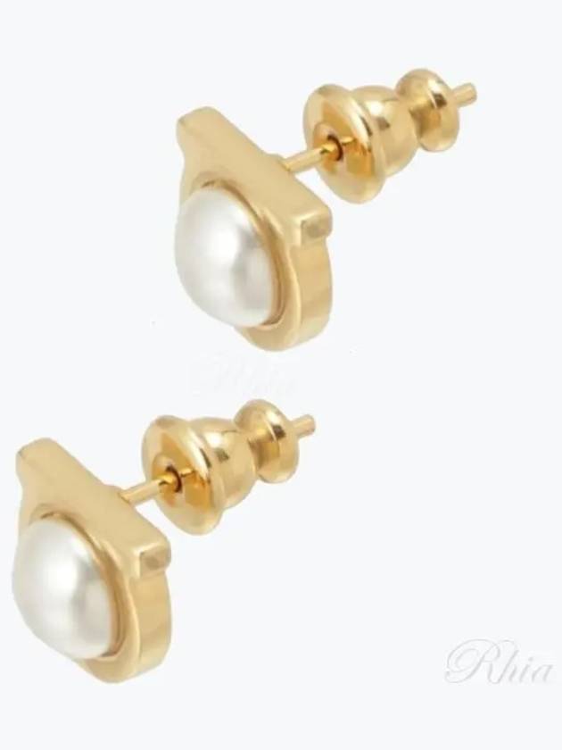 Gancini pearl earrings gold - SALVATORE FERRAGAMO - BALAAN 2